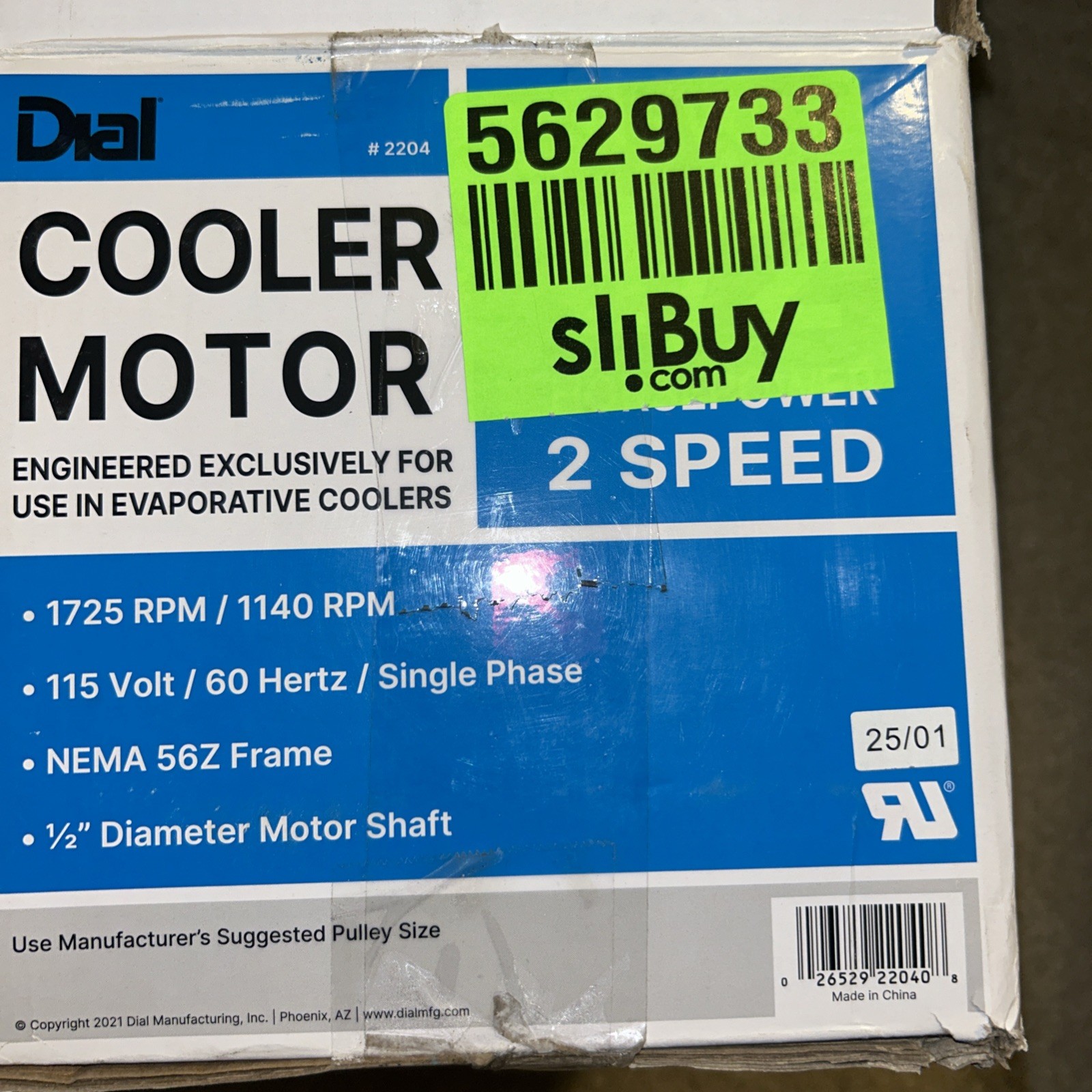 2-Speed 1/2 HP Evaporative Cooler Motor Open Box Ships In Box