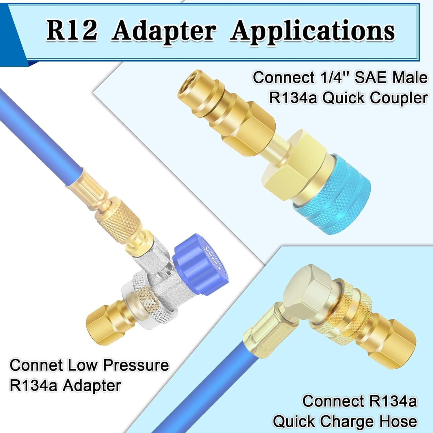 A/C Retrofit Valve Kit-Refrigerant Set, Silver/Gold–1 pack