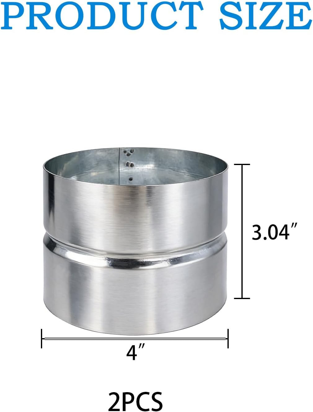 4 Inch Galvanized Metal Vent Duct Connector，Dryer Pipe Connection for Metal Drye