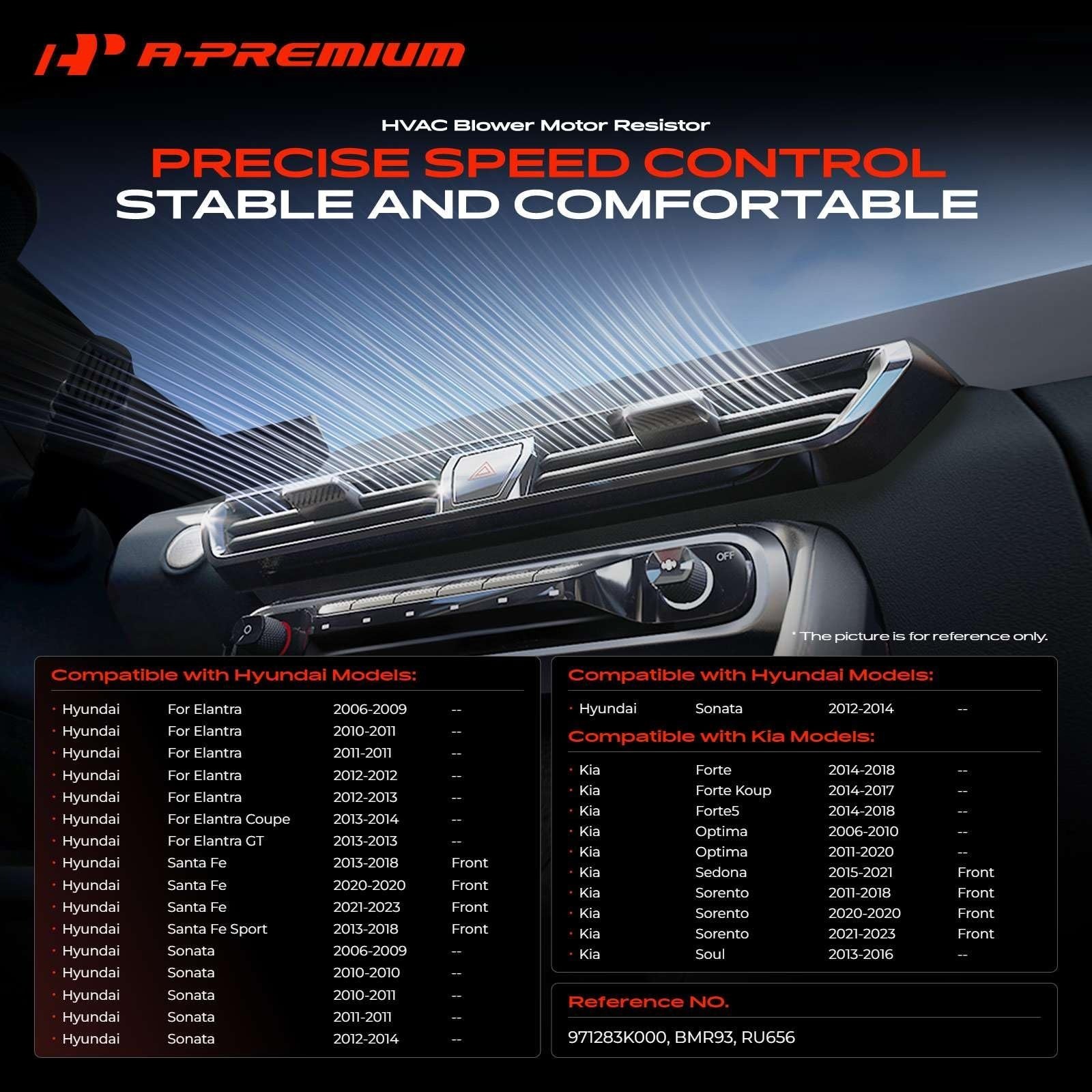 A-Premium HVAC Blower Motor Resistor for Hyundai & Kia Models