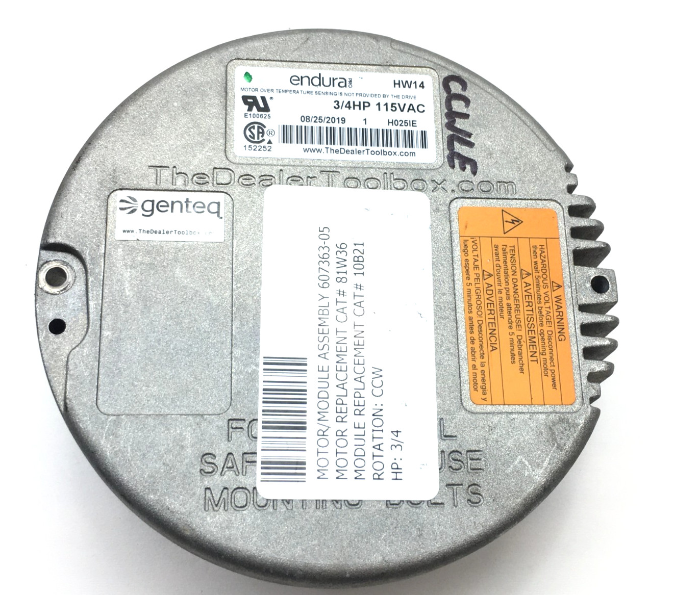 Genteq Endura HW14 Module Only for Lennox 607363-05 81W36 CCW LE used #W374
