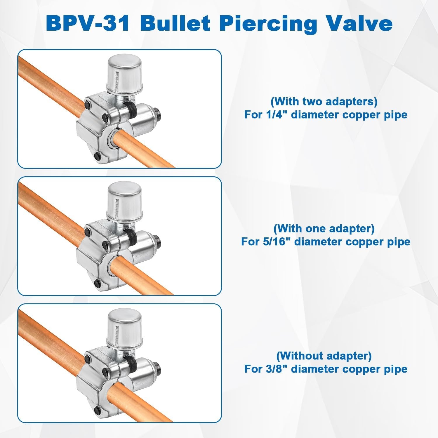 10 PCS BPV31 Bullet Piercing Valve Kits Refrigerator Tap 1/4 5/16 3/8 Inch