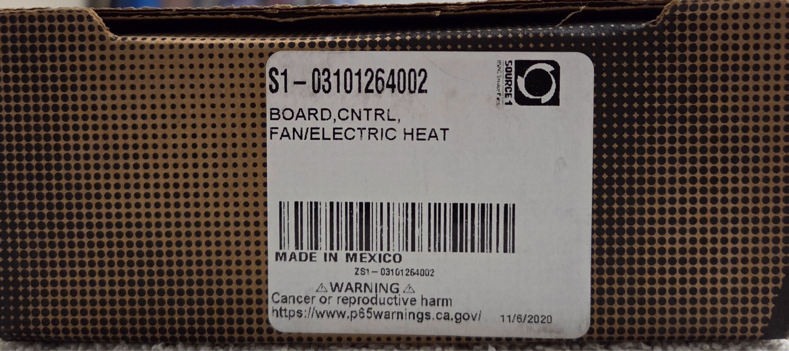 S1-03101264002 CONTROL BOARD FAN/ELECTRIC HEAT NEW OPEN BOX TO TAKE PHOTO