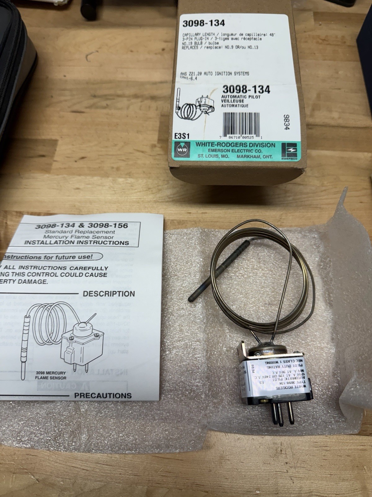 Emerson White-Rodgers 3098-134 48in. Mercury Flame Sensor