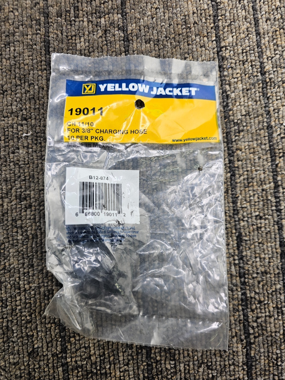 (QTY 10) YELLOW JACKET 19011: Refrigeration Charging Gaskets Fits 3/8″ Hoses