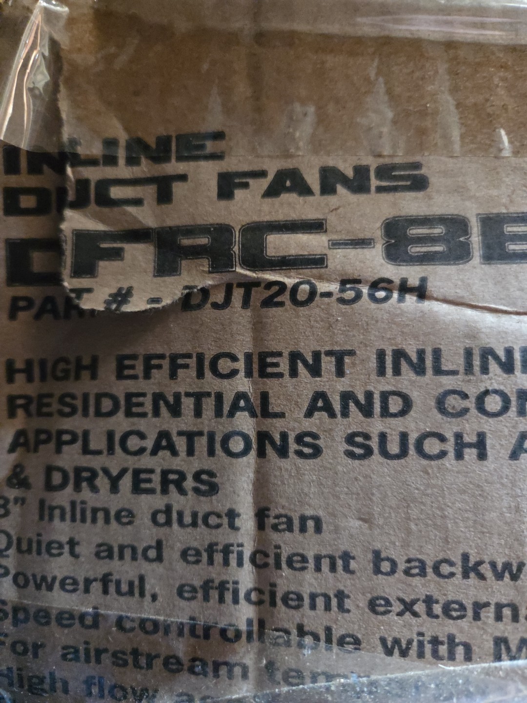 Canarm In-Line Duct Fan: 579 cfm Max., 8 in Duct, 140 W, 120V AC