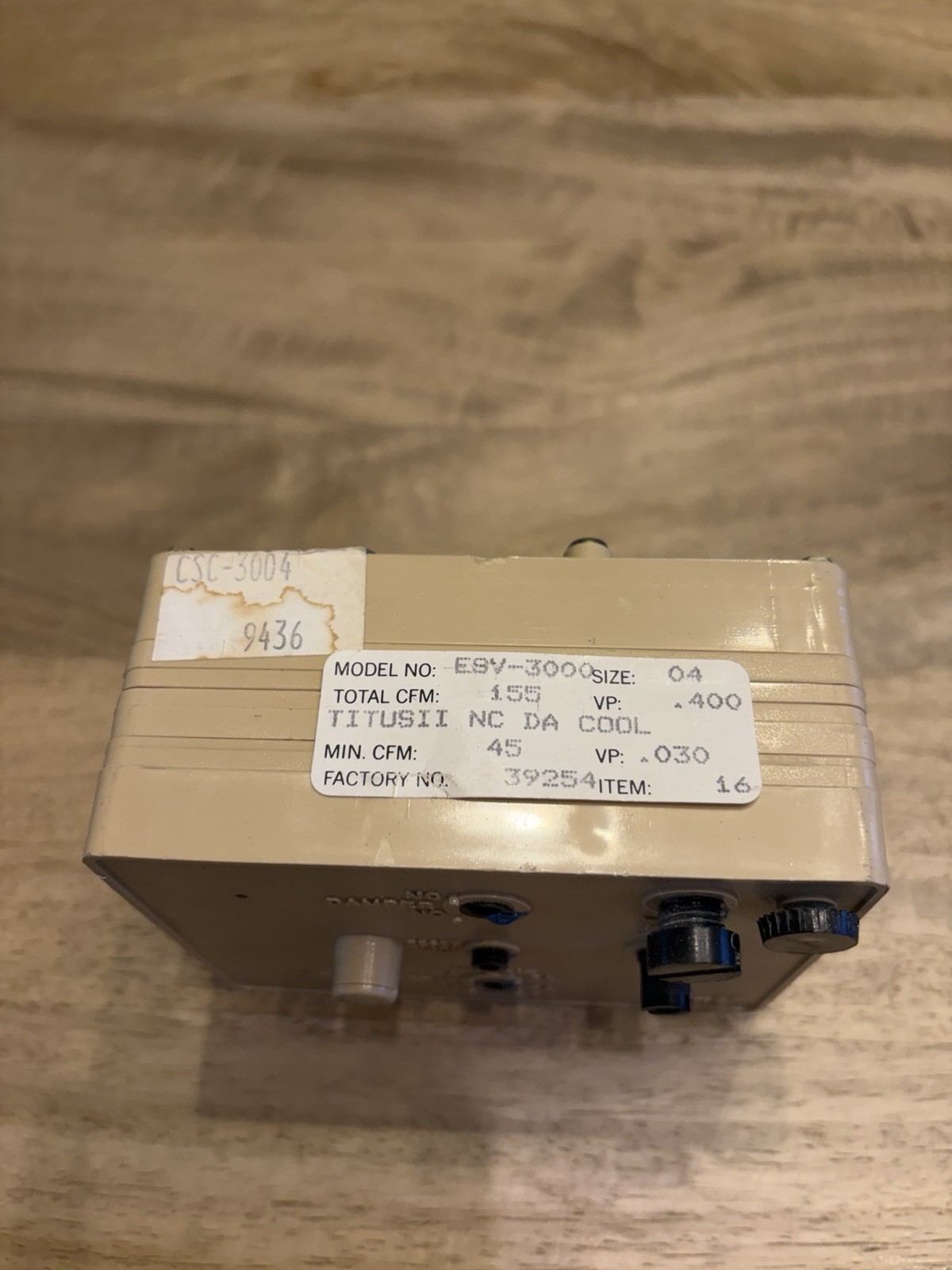 Titus ESV-300 HVAC Control Box CSC-3004 Thermostat Controller Plastic