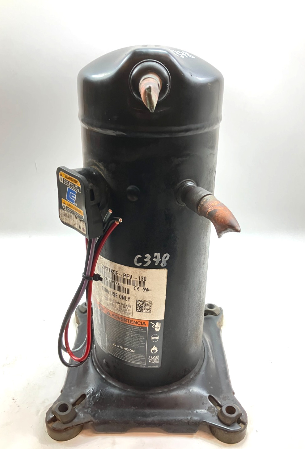 Copeland 2.5 Ton Scroll Compressor ZP31K5E-PFV-130 R410A 208/230V 1 PH used C378