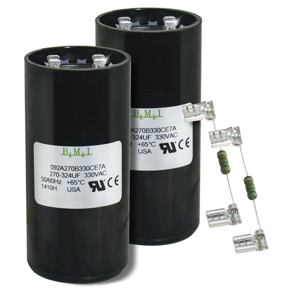 (2) PACK , 270-324 uF MFD HVAC Motor Start Capacitors 330 VAC VOLT w/ Resistors