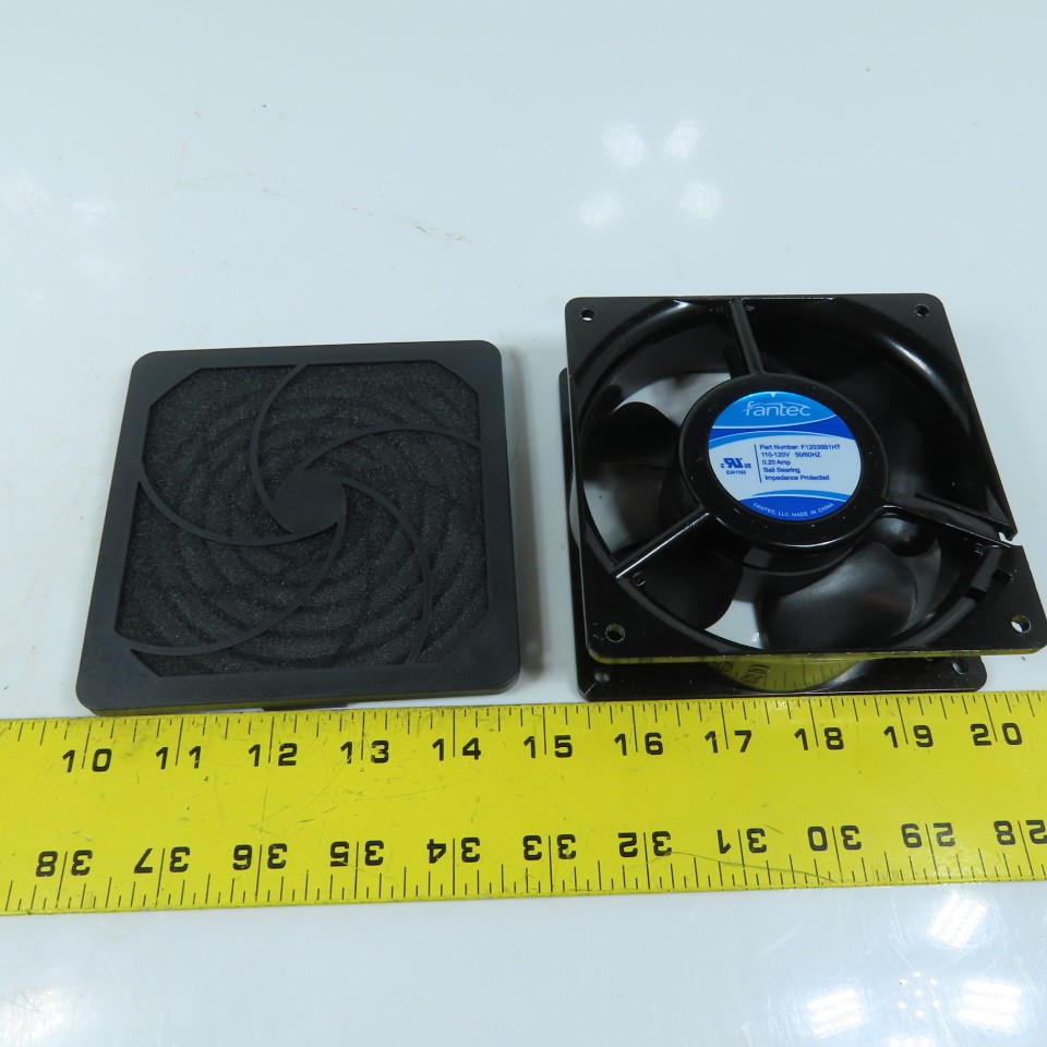 Fantec F12038B1HT Axial Cooling Fan Kit 115V 0.20A with Power Cord and Filter