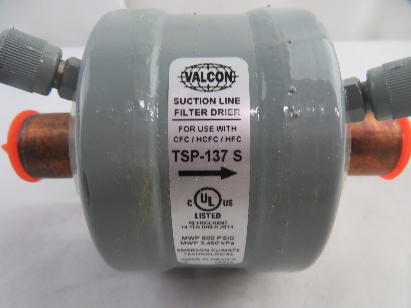 Valcon TSP-137 S Suction Line Filter Drier for use with CFC HCFC HFC