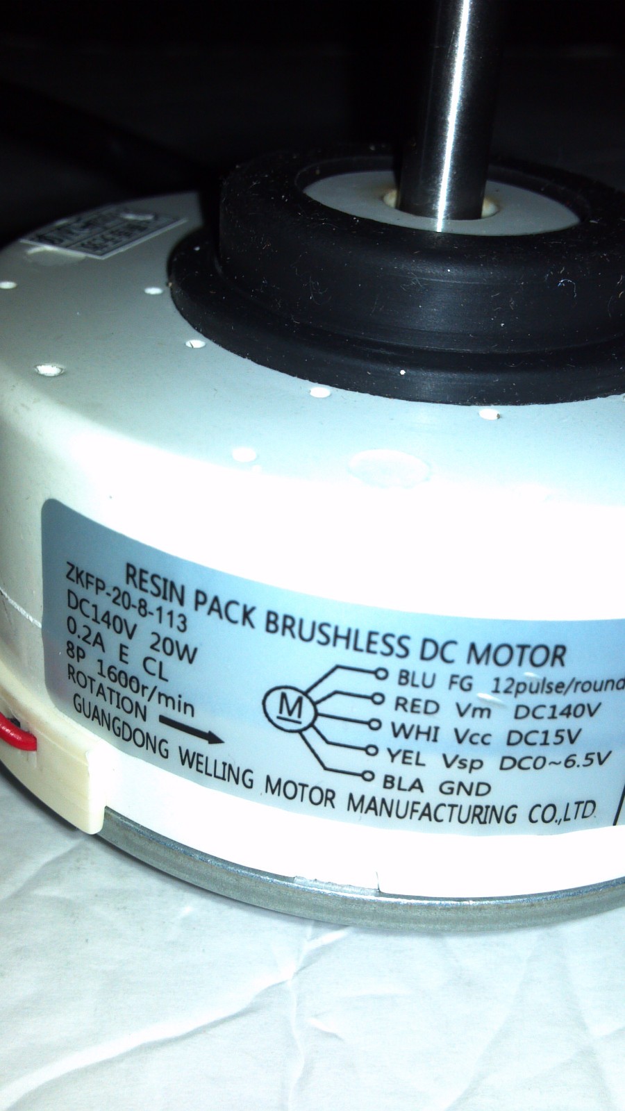 Midea ZKFP-20-8-113 BRUSHLESS DC MOTOR 140V 20W 1600RPM