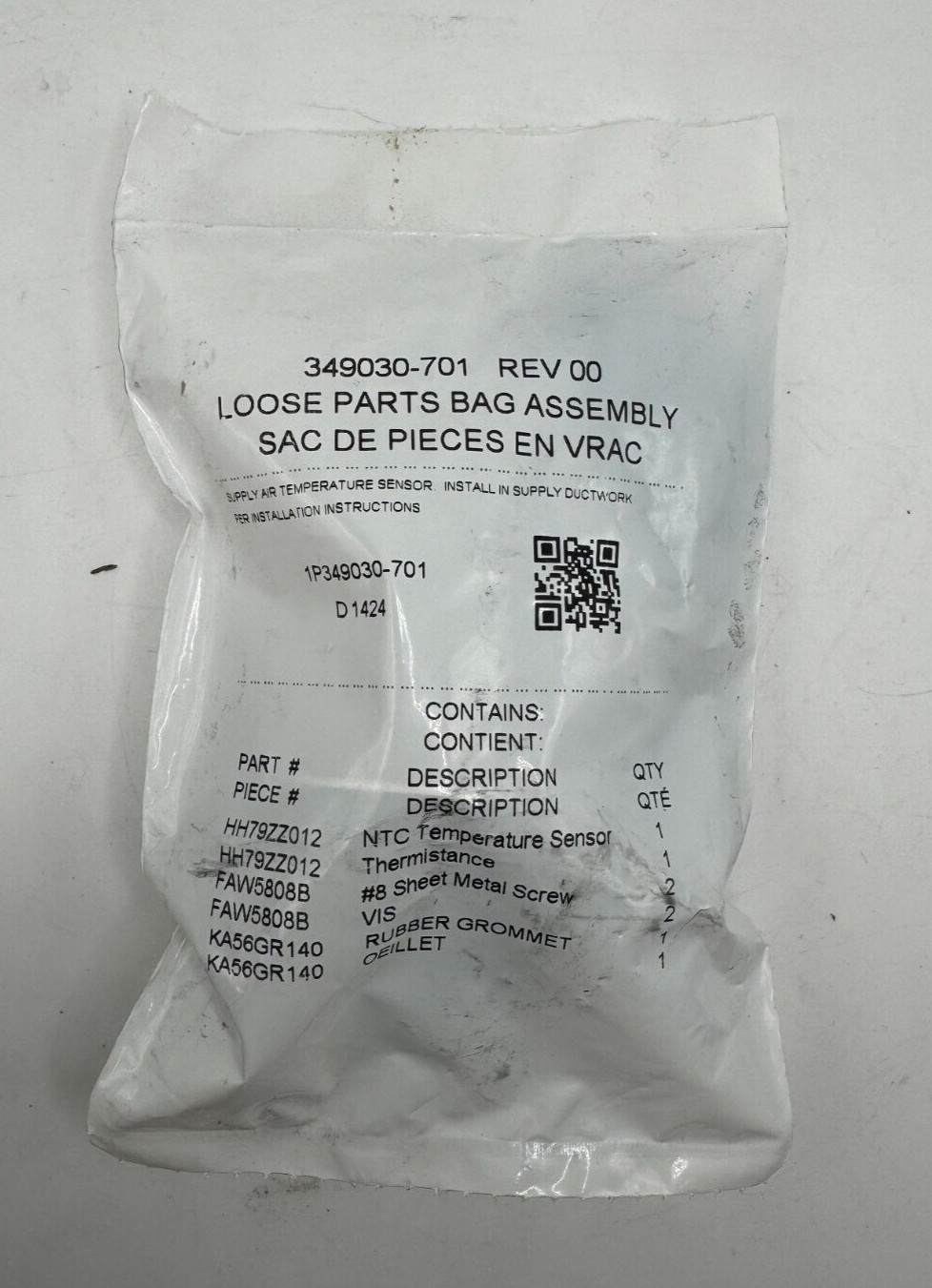 Supply Air Temperature Sensor 349030-701 1P349030-701 **B55**