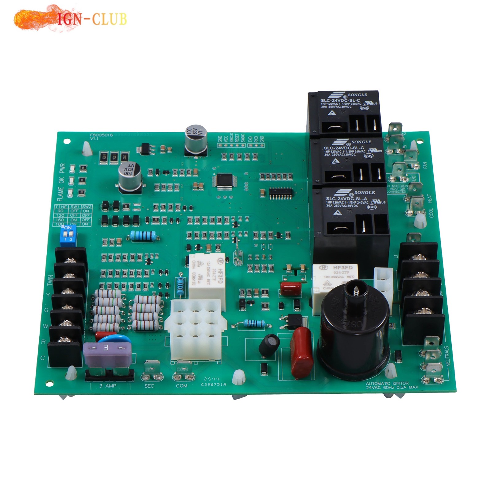 Furnace Control Board ICM292 62-24140-02 62-24140 Ignition Control Circuit Board