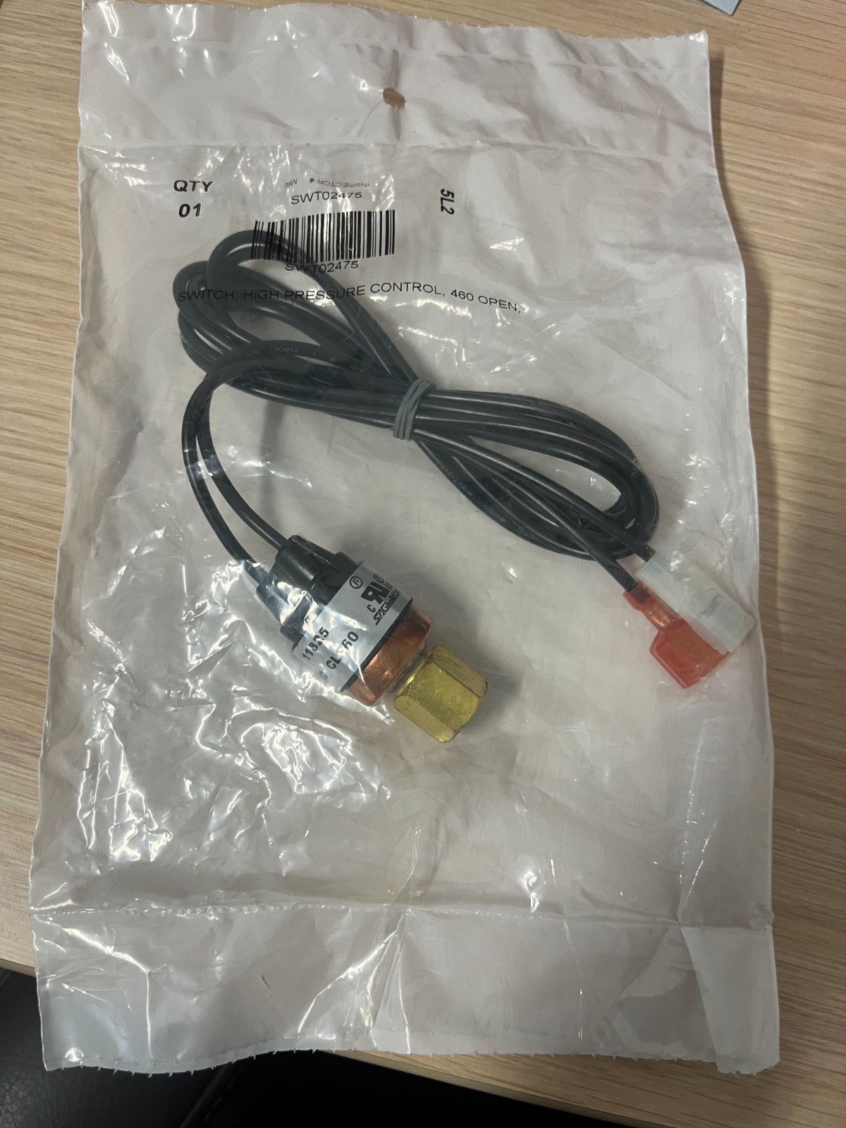 Trane SWT02475 High Pressure Switch 460 PSI Open 360 PSI Close