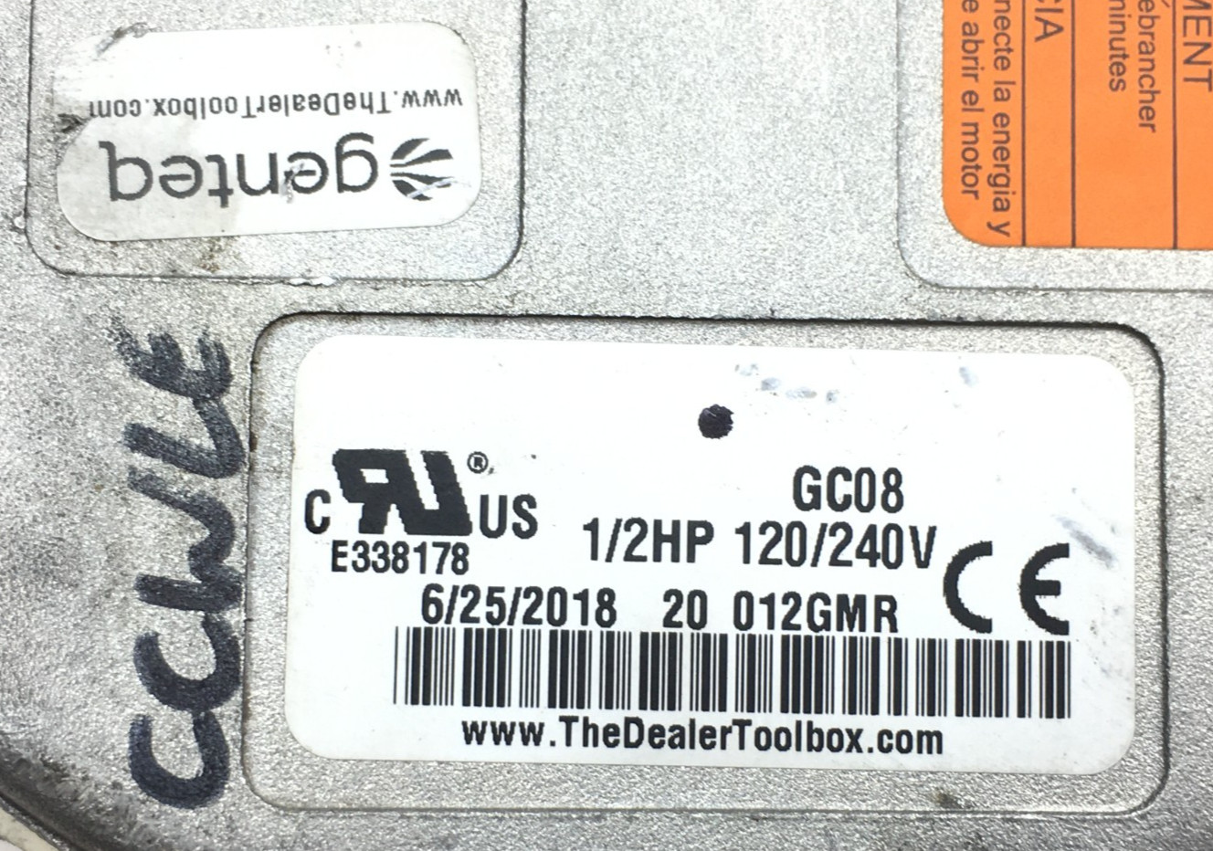 Genteq GC08 Module Only 1/2HP 120/240V CCWLE used #W899