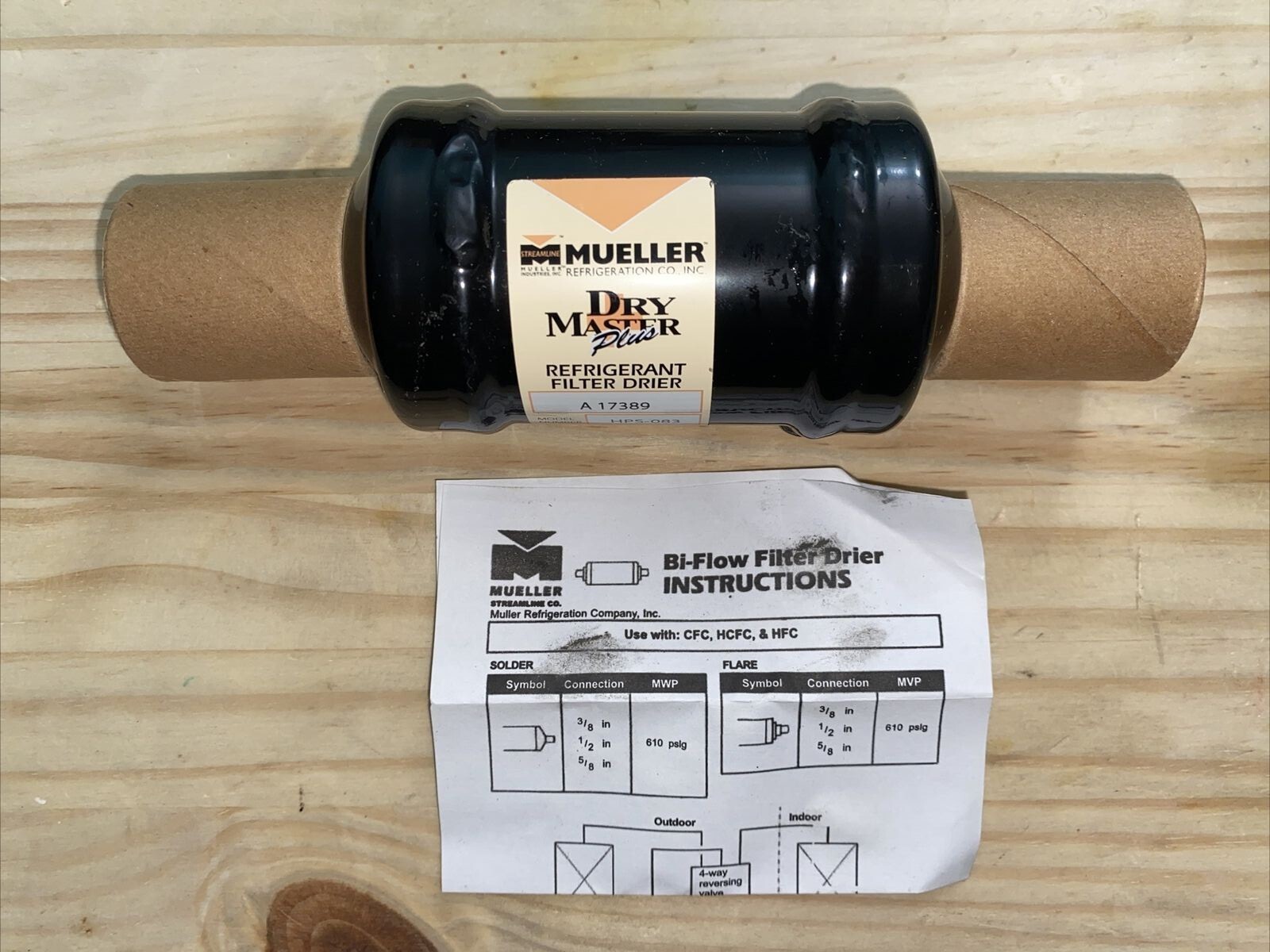 Mueller HPS-083 Dry Master Plus Bi-Flow Refrigerant Filter Drier 3/8″ A-17389