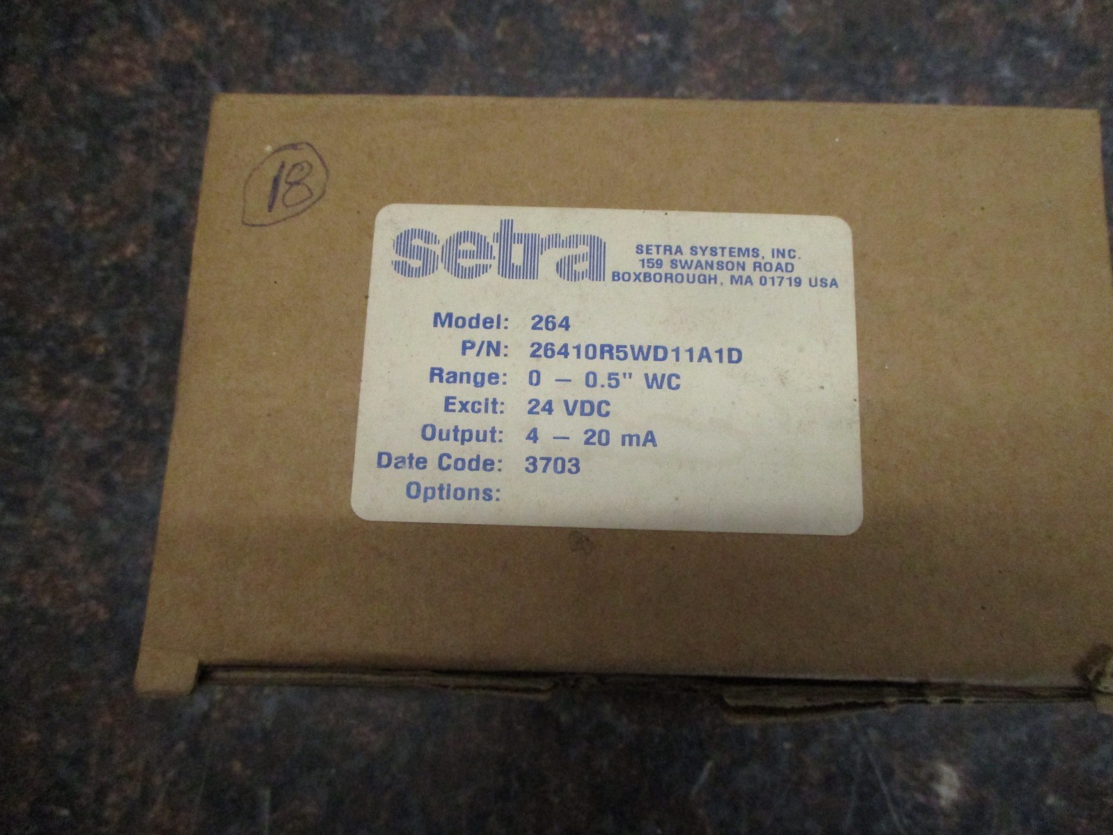 Setra 26410R5WD11A1D DPT2641-0R5D 264 Series Differential Pressure Transmitter