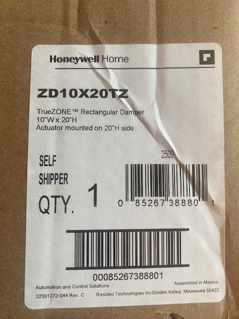 Honeywell ZD10X20TZ Zone Control Damper