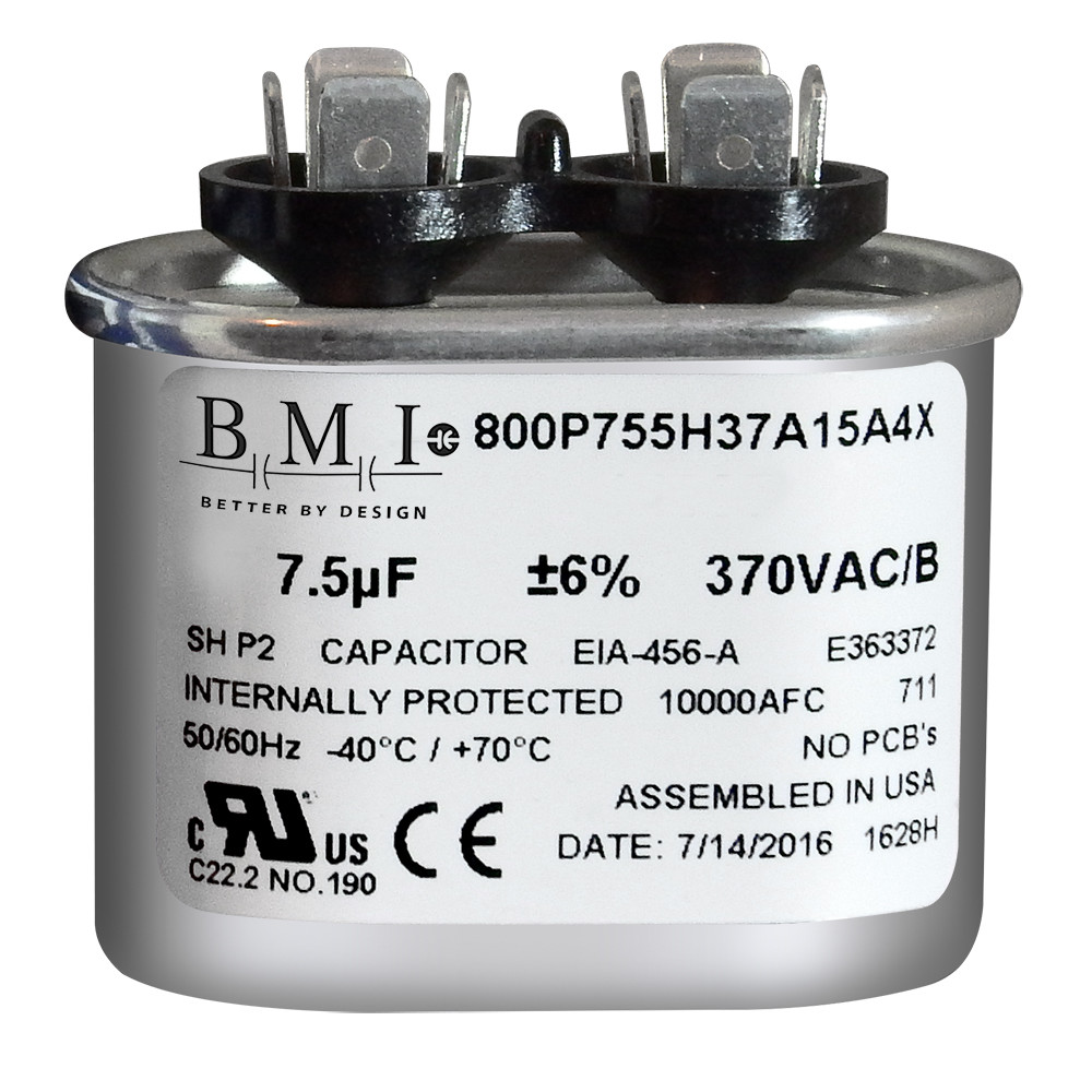 USA 7.5 uf MFD 370 VAC volts Oval Run Capacitor 50/60 Hz – Lot-1