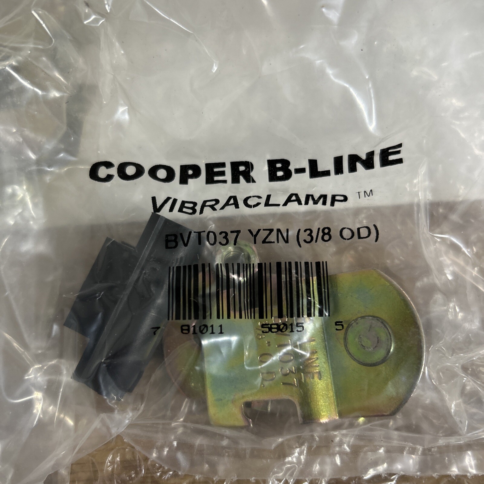 (25)Cooper B-Line BVT037YZN &(17)Cush a Clamp 006T010 (3/8”OD) 42 total qty.
