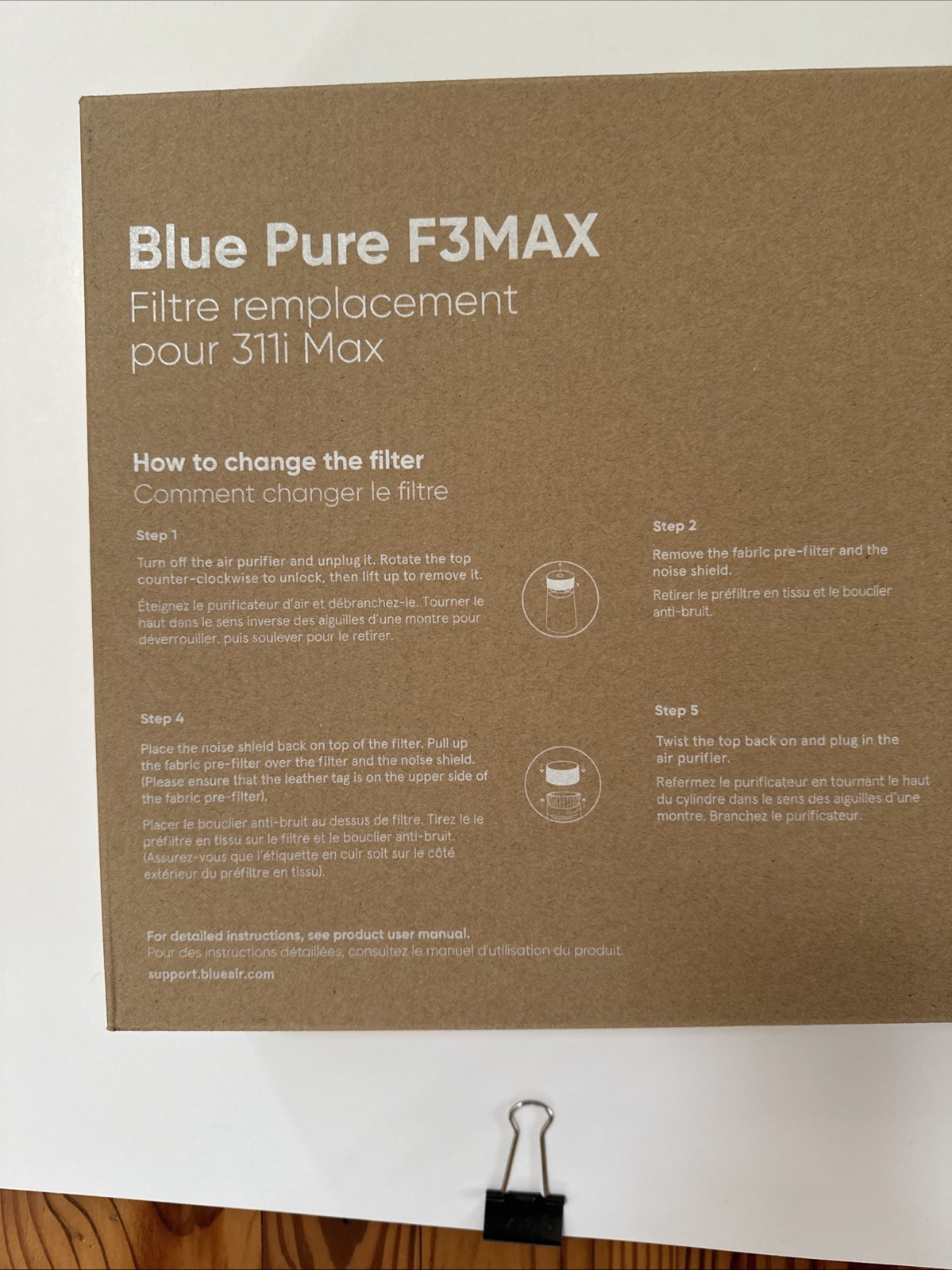 Genuine Blueair Blue Pure F3MAX+ Replacement Filter for 311i+ Max – New
