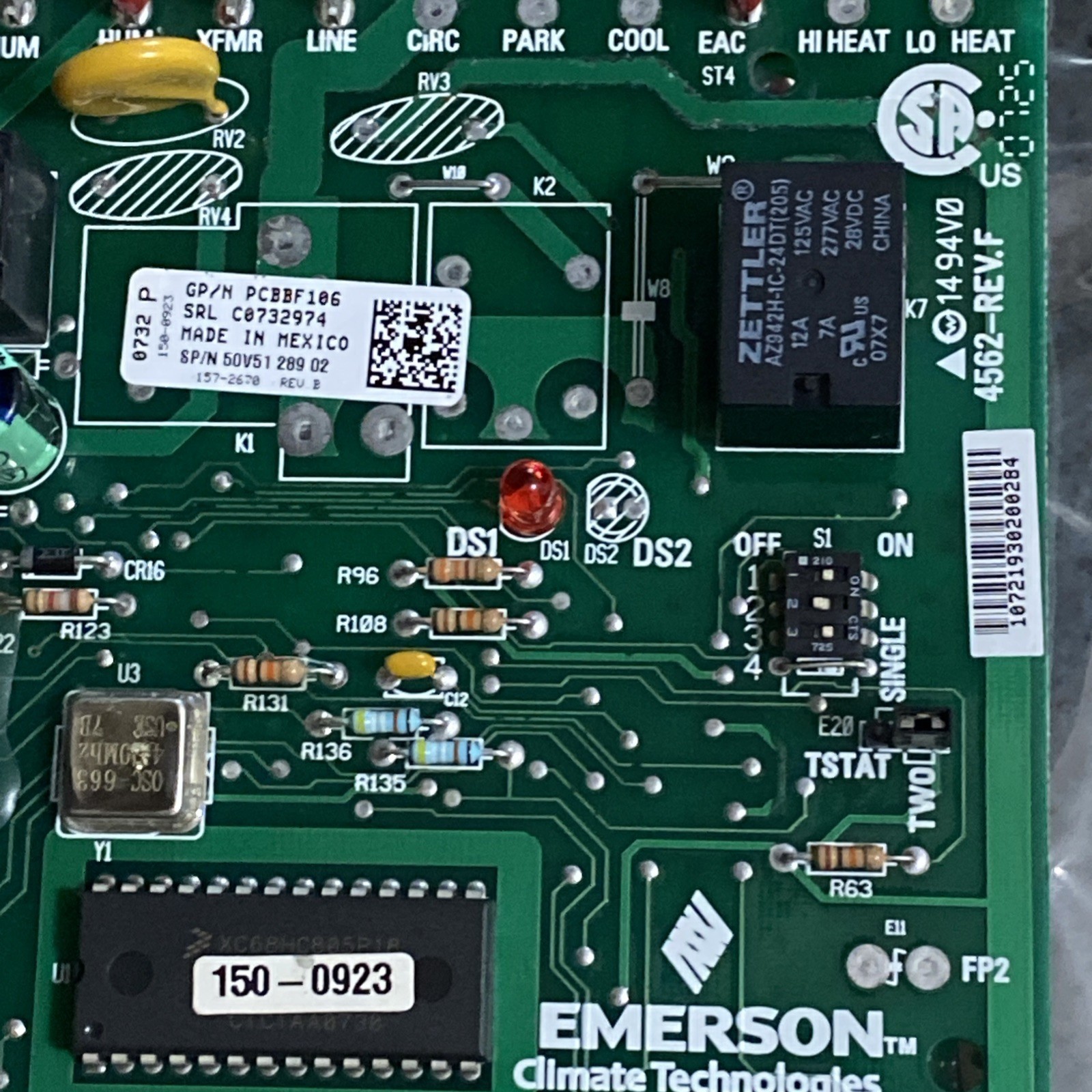 50V51-289-02 GENUINE OEM PART furnace control board PCBBF106