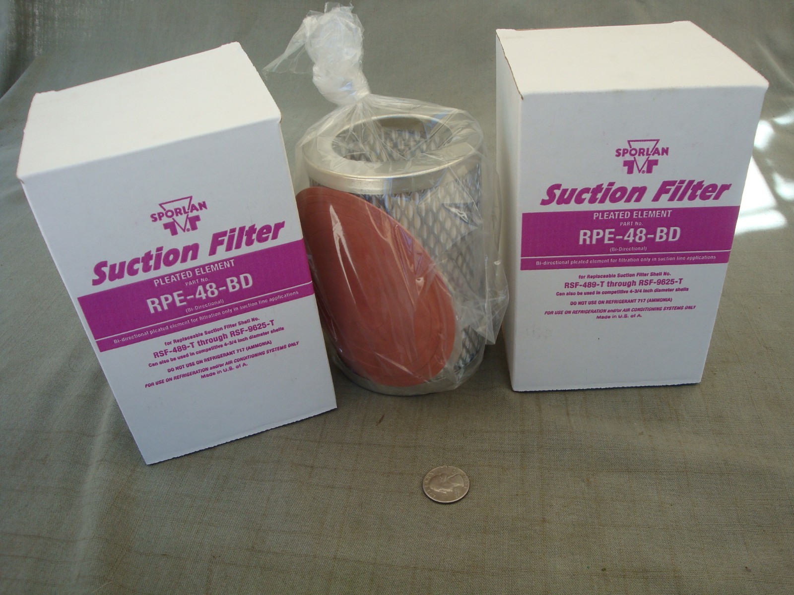 2 Sporlan RPE-48 BD Suction Filters Pleated Element & Gasket New in Box