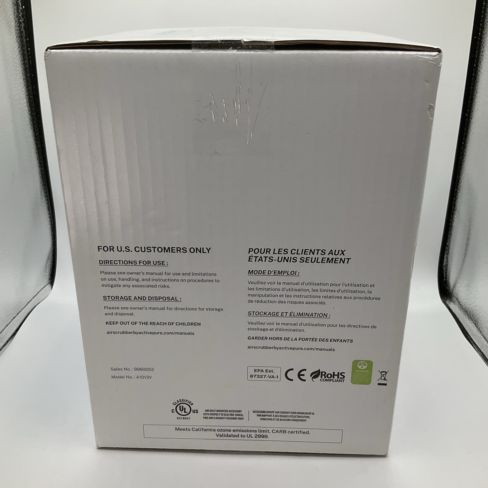 NEW ActivePure Air Scrubber A1013V Ozone-Free Whole House Purifier HVAC