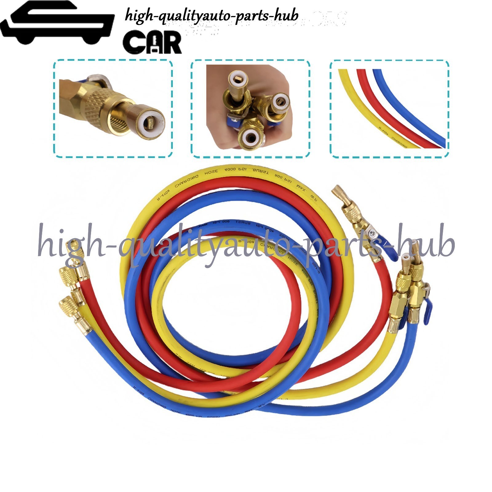 3Pack 29986 Plus II 1/4″ Hose with Compact Ball Valve 72″ for R-410A Refrige US