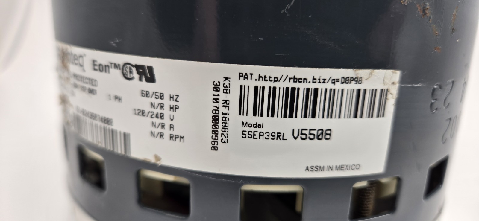 genteq Eon 1 HP S1-02436074000 5SEA39RLV5508 Blower Motor ONLY CCWLE 120/240