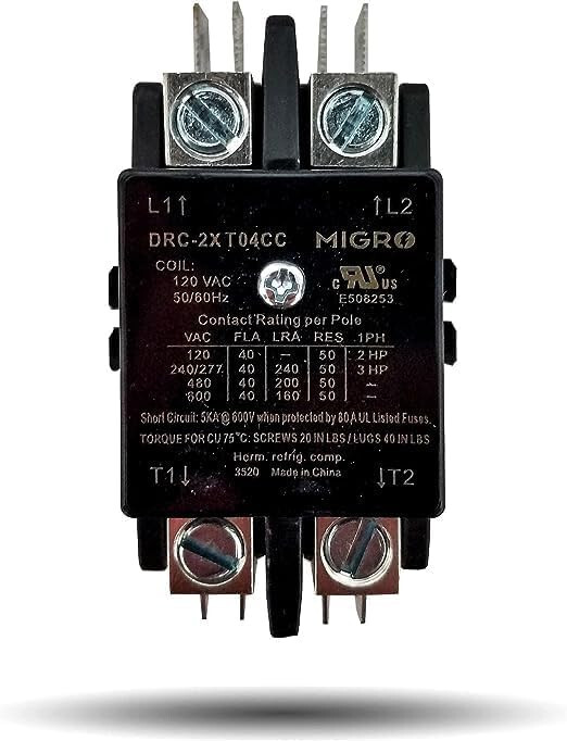 HVAC Contactor 2 Pole 40 Amp 24V Coil 50A 40A 30A Motor Air Conditioner UL DPA2L