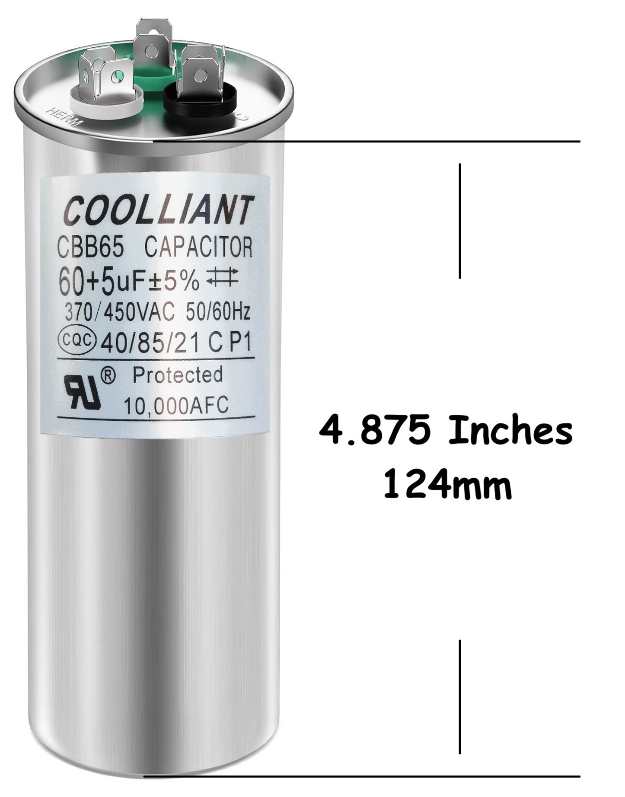 HVAC 60+5(uF/MFD) Dual Run/Start Capacitor for A/C Fan Motor and Compressor unit