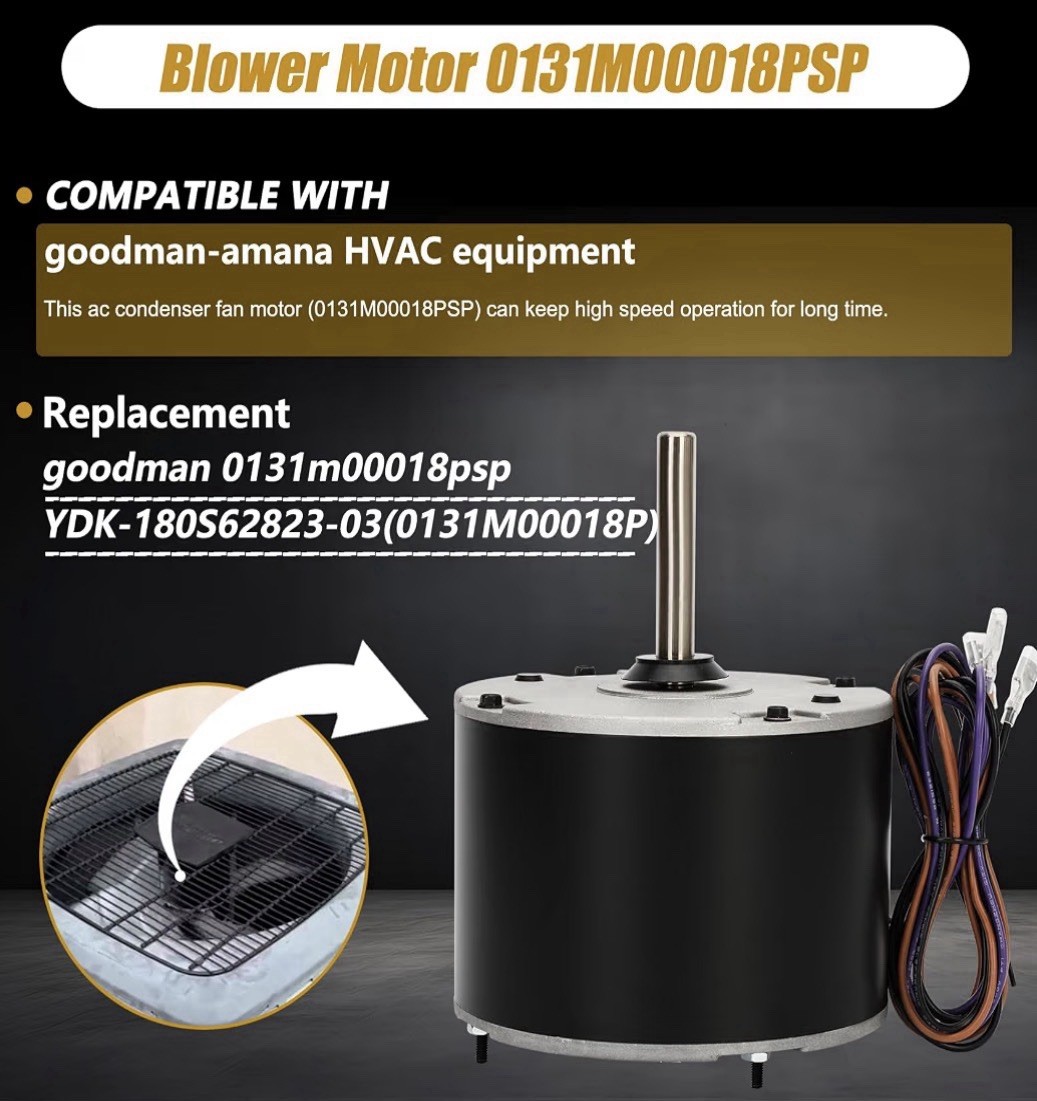AC Condenser Fan Motor 0131M00018P For Goodman Amana Janitrol YDK-180S62823-03