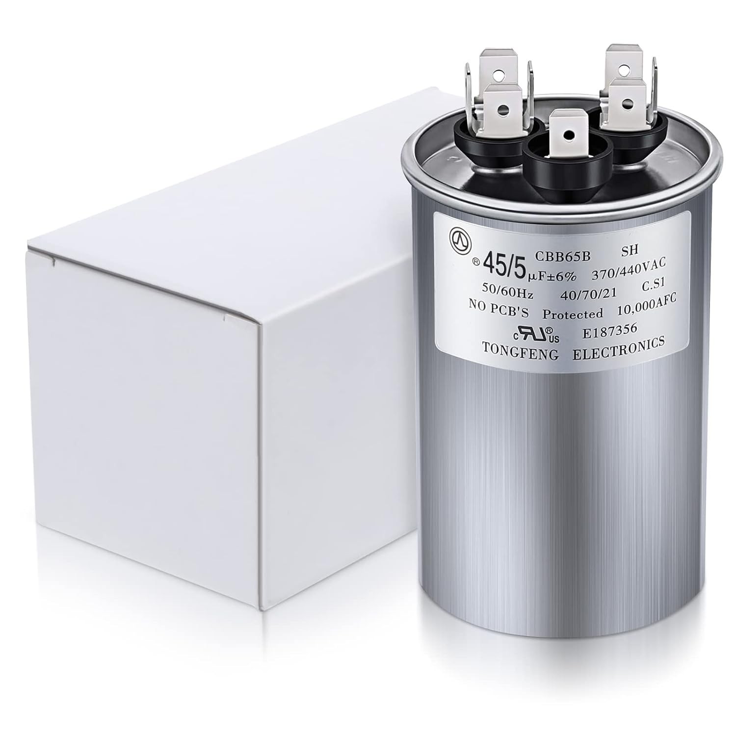 Durable 45/5 µF Round Capacitor – 370V/440V for HVAC Applications, Certified