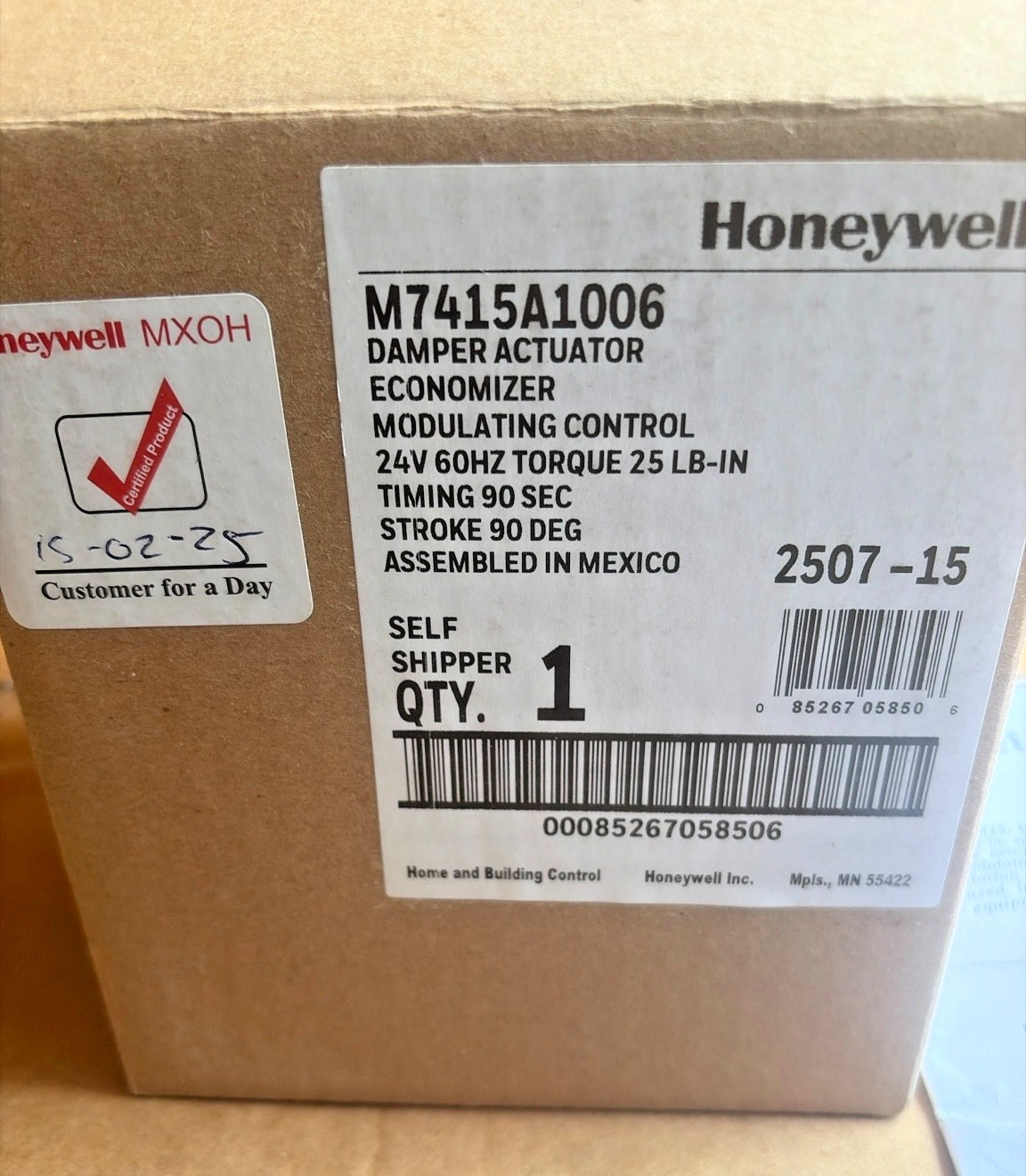 Honeywell M7415A1006 24V Modulating Damper Actuator Economizer HVAC New
