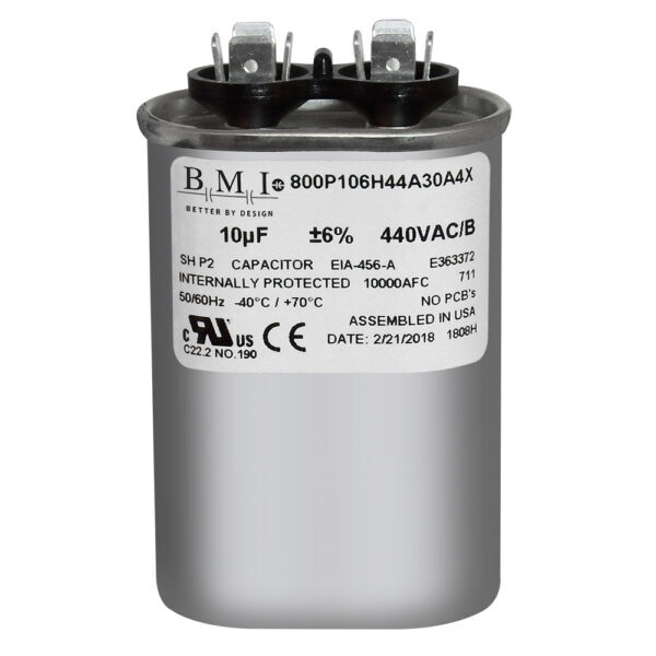 10 uF x 440 VAC CBB65 Oval Run Capacitor # 800P106H44A30A4X 14032