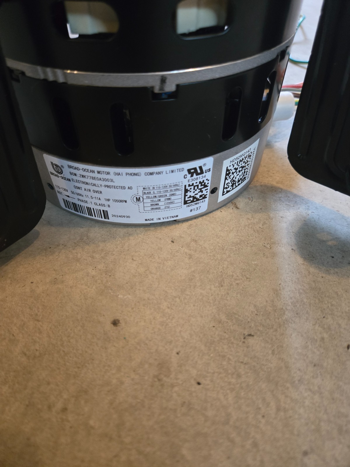 Carrier HD52MQ143 Blower Motor New-Open Box