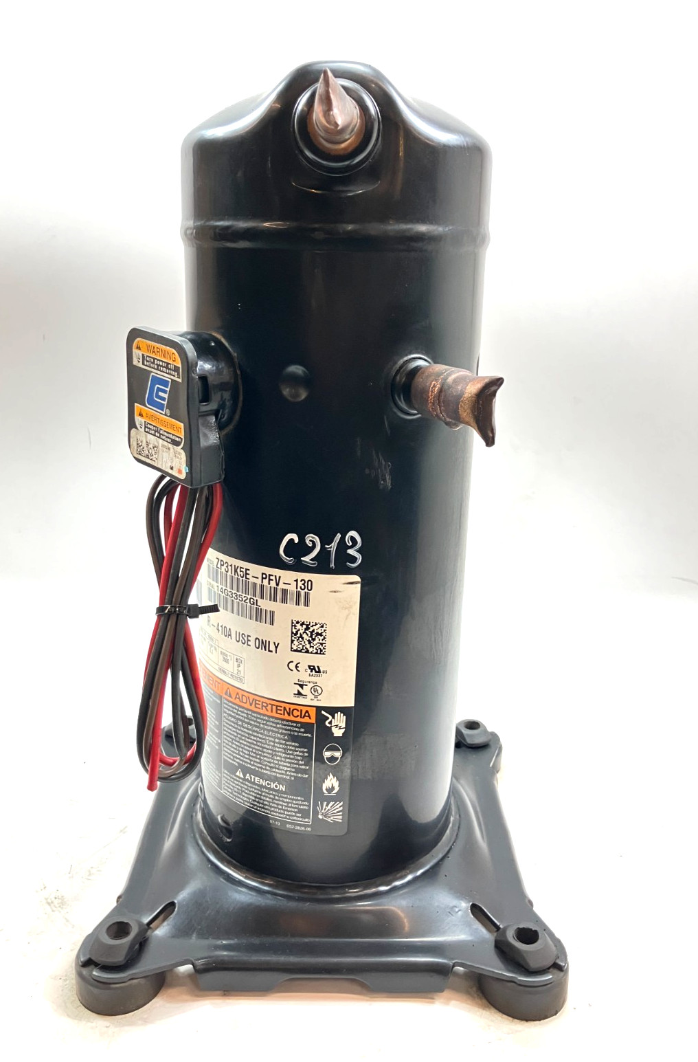 Copeland 2.5 Ton Scroll Compressor ZP31K5E-PFV-130 R410A 208/230V 1 PH used C213