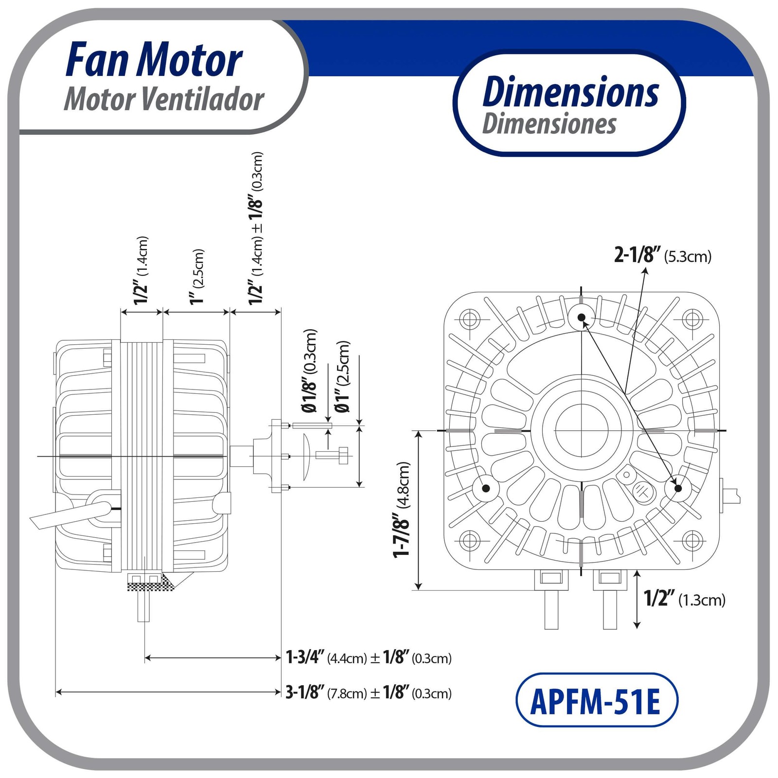 Appli Parts APFM-51E 5W Condenser and Evaporator Fan Motor 115V 60Hz 0.4A, Inclu
