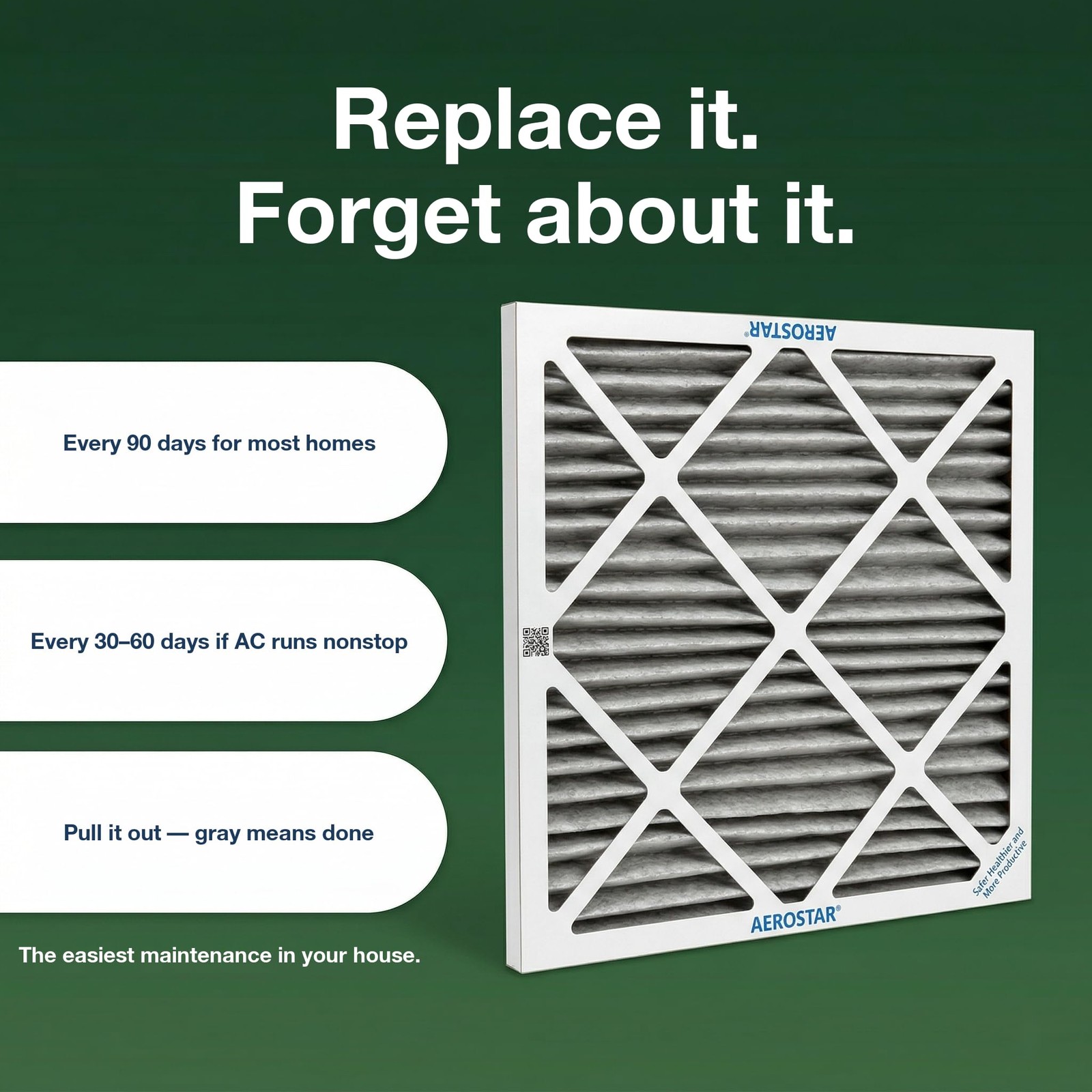 Aerostar 20X25X4 Merv 13 Pleated Replacement Air Filter For Honeywell