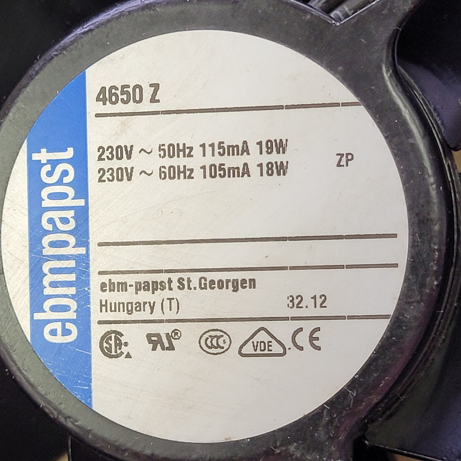 EBMPAPST 4650 Z COOLING FAN 230V/230V 50/60HZ 115/105MA 19/18W | LOT OF 2