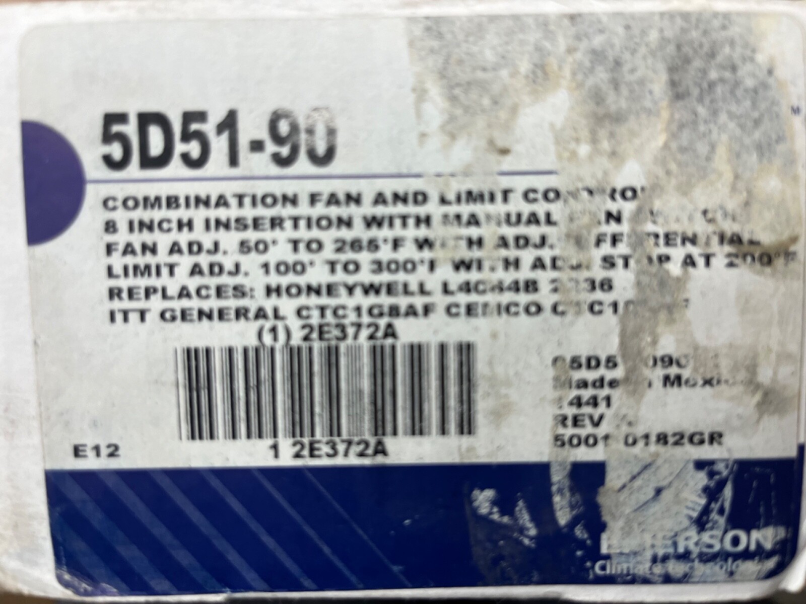 Fan and Limit Control: Fan – Close on Rise/Limit – Open on Rise, SPDT, 100°F_265
