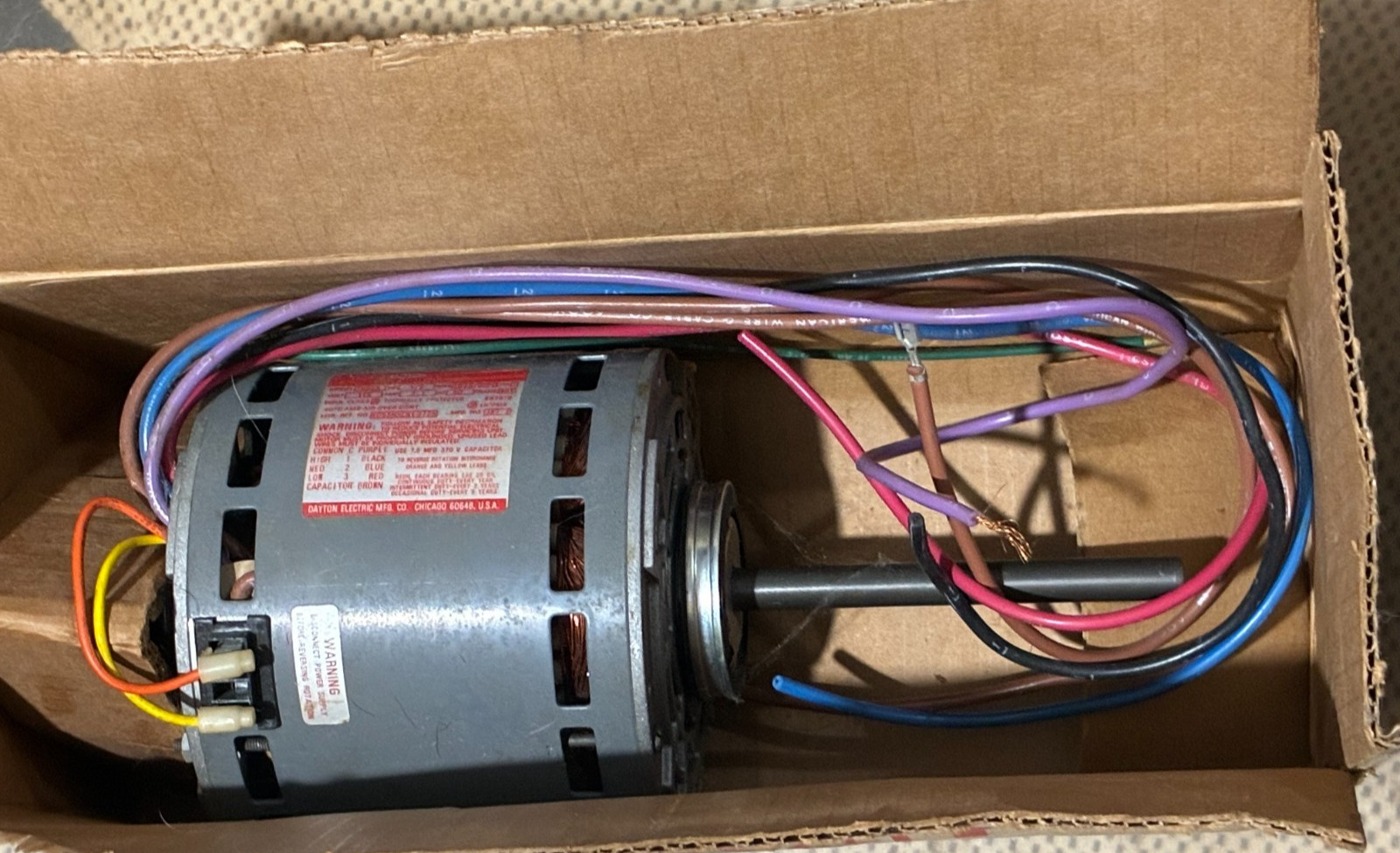 NEW OLD STOCK DAYTON HVAC 3M855 FURNACE AIR HANDLER BLOWER MOTOR 1/2 HP 3 SPEED