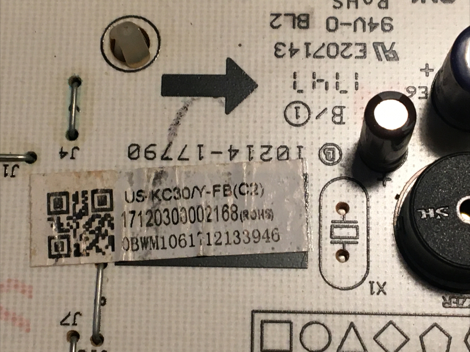 Konfront ac model: WAC10002WCO Power Supply Control Board ( US-KC30/Y-FB(C2)