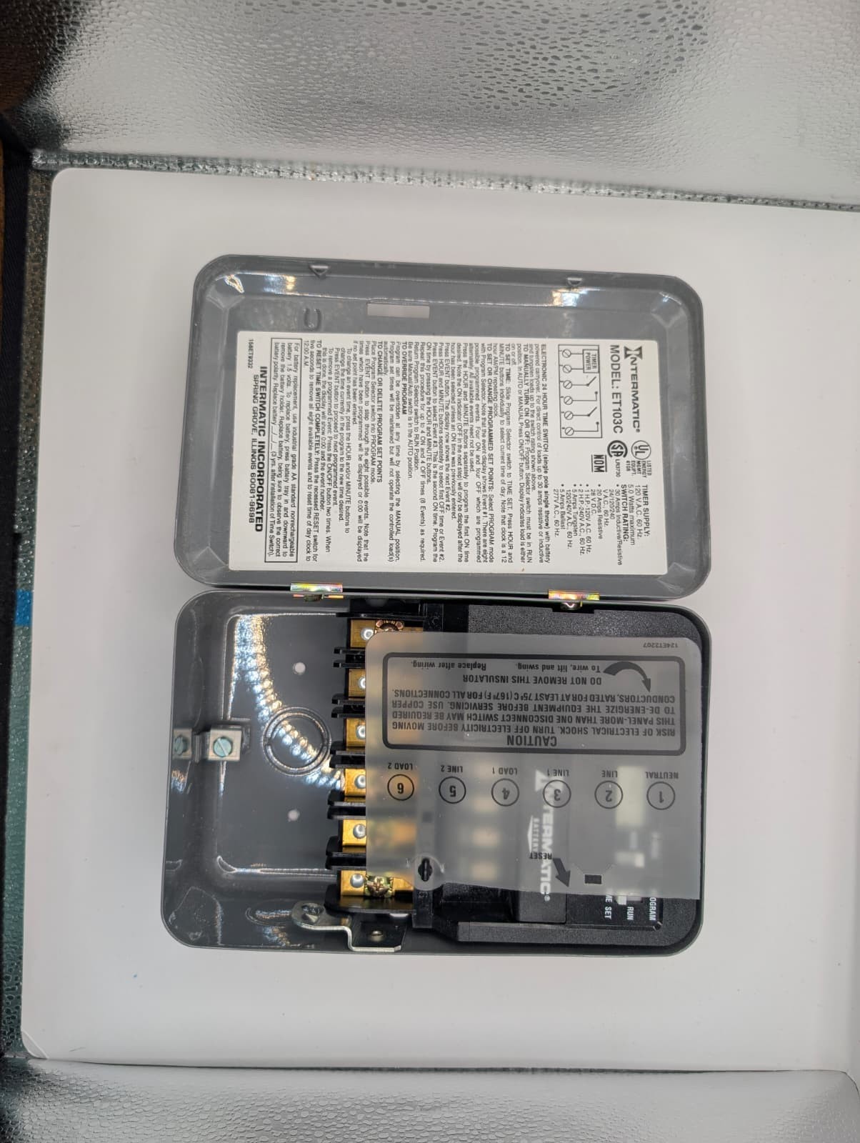 Intermatic ET103C Electronic 24 Hour 1 Circuit Time Switch DPST 30A New Open Box
