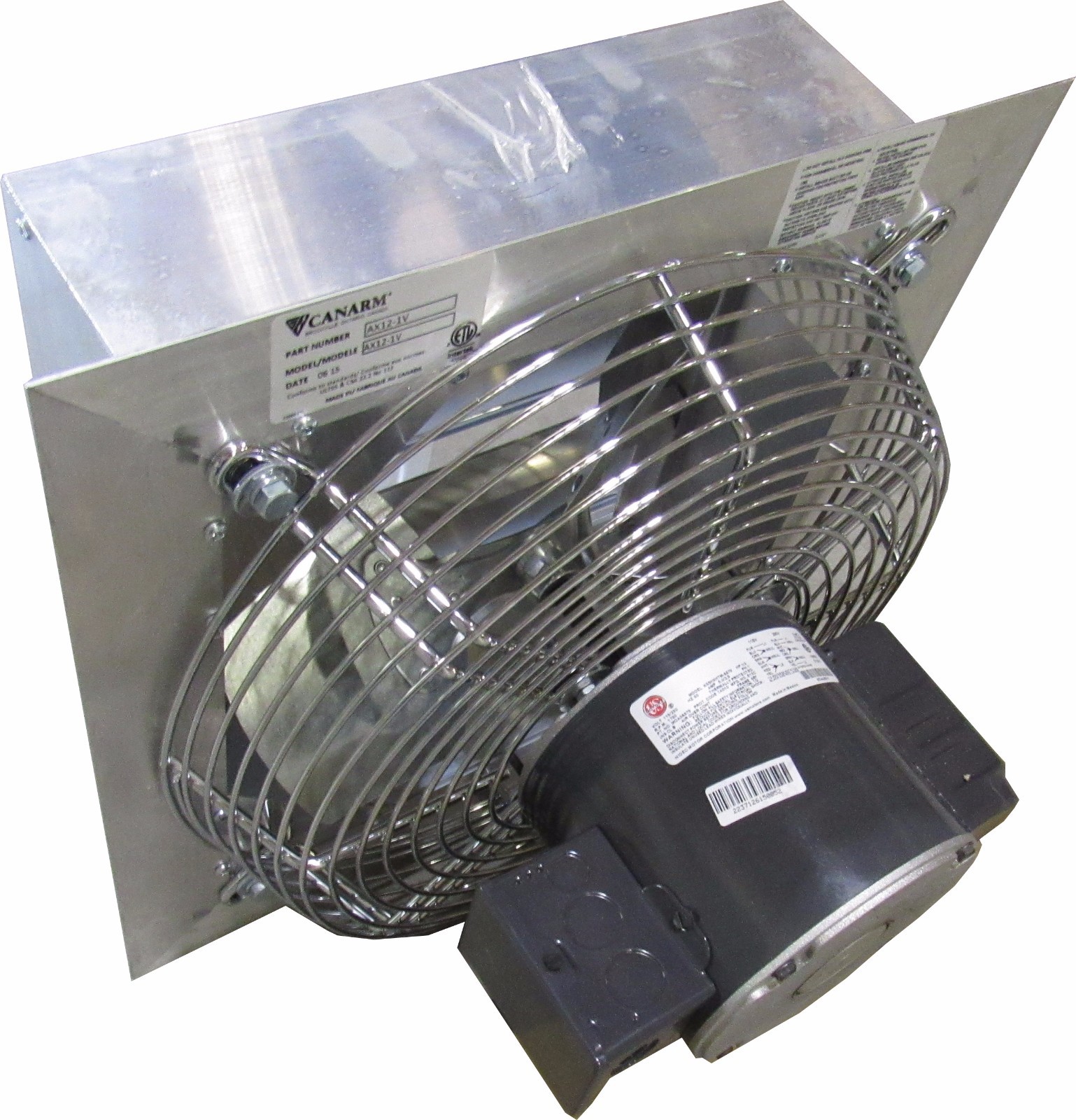 New Canarm AX12-1M 12” Exhaust Fan W/ OSHA Guard 1700 RPM 208-230/460V NIB