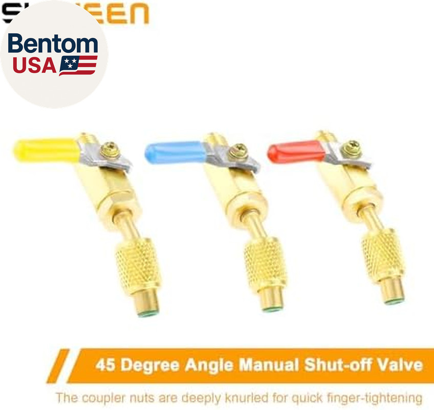 Air Conditioning Refrigerant Ball Valve 1/4’’ SAE, R410A R134A R12 R22 HVAC Shut