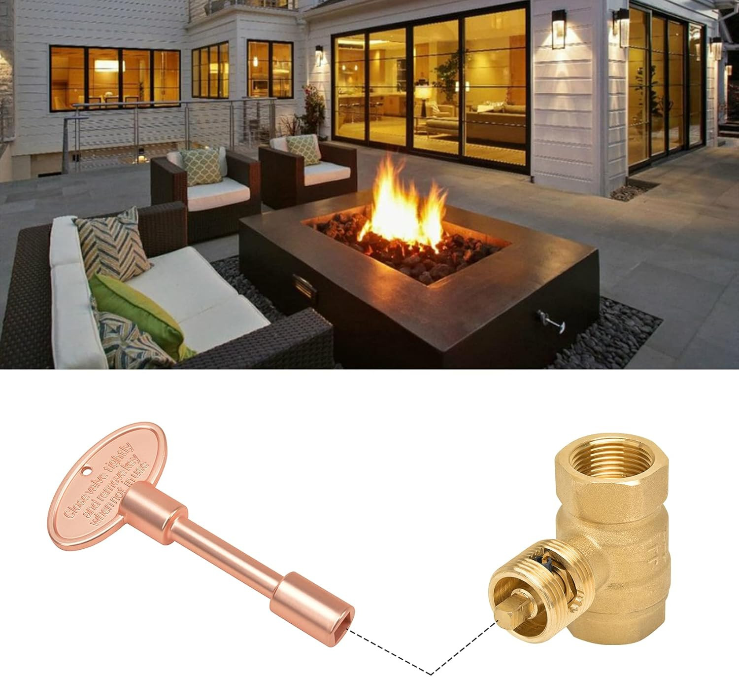 Universal Gas Valve Key Fits 1/4″ and 5/16″ Gas Valve Stems, for Fire Pit and Fi