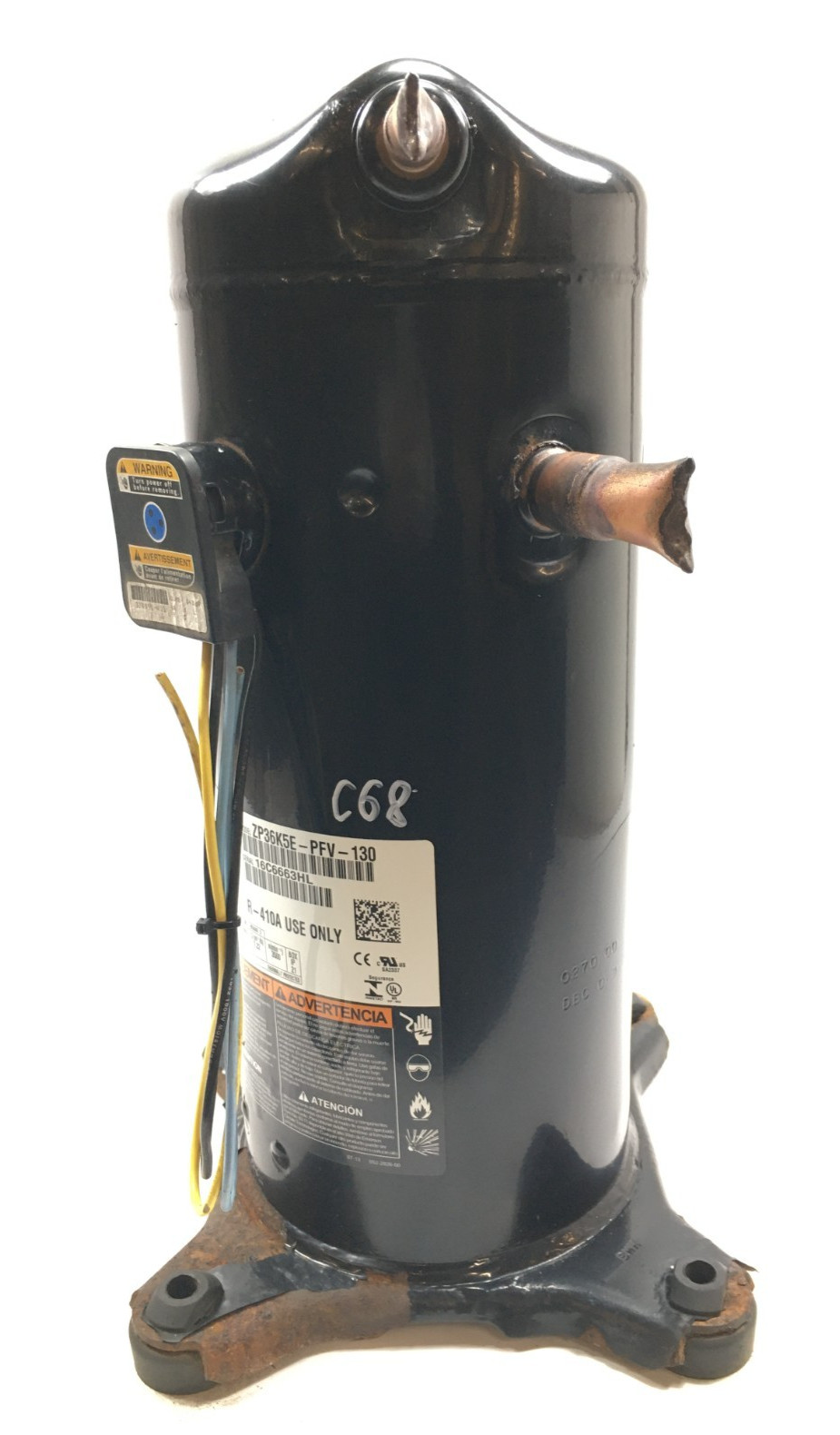 COPELAND Scroll ZP36K5E-PFV-130 36,000 BTU 230V 1PH 60HZ R-410A only! used #C68